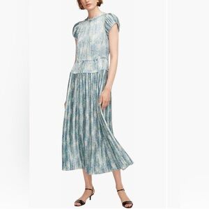 Rebecca Taylor- Aster Fleur, Turquoise Floral Midi Dress